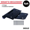 Barcaloo Heavy Duty Square Shed Door Hinges, 6 Pack -