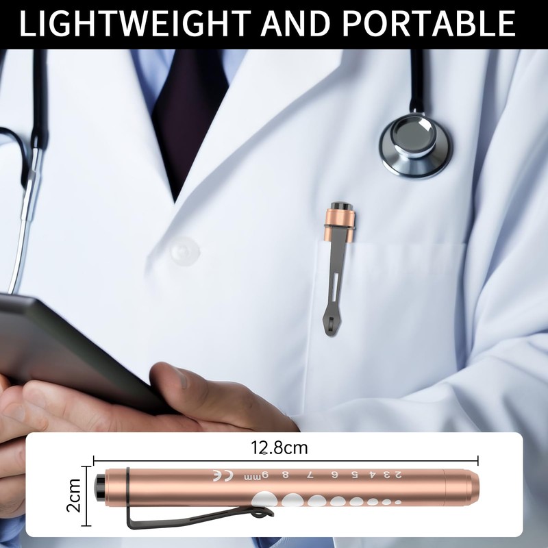 RISEMART Pack of 6 Diagnostic Light Pupil Light Reusable LED