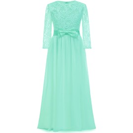 Vintage Flower Girl Dress Fancy Boho Chiffon A-line Dresses for Wedding Pageant 2-12 Year Old (Mint,10)