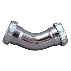 Plumb Pak PP137 Drain Pipe Elbow With Nuts and Washers, 45 deg, 1-1/4 in, Brass