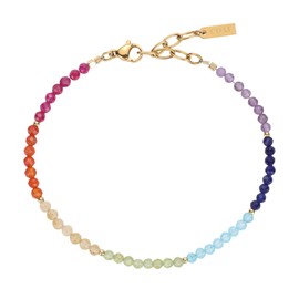 COAI 7 Chakra Bracelet Made of Gemstone Beads for Women Ladies, Stone, Ruby Citrine Amethyst