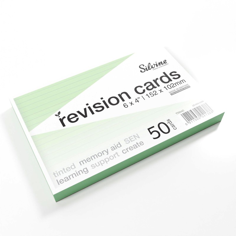 Silvine A6 Flash Cards, Revision & Study - Lined (50