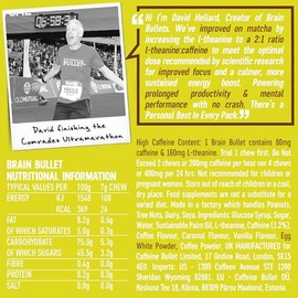 Caffeine Bullet 80mg Caffeine & 160mg L-Theanine Focus Enhancing Energy Chews – Neuroscience Backed Nootropic Stack, Mental Acuity & Cognitive Support | Caramel Frappe Flavor Brain Bullet, 1 Bag