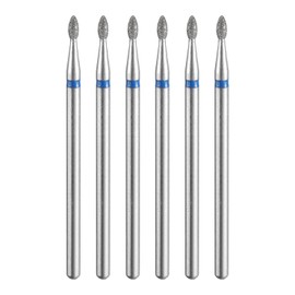sourcing map 6pcs 120-140 Grits Diamond Grinding Bit 1.8mm Oval Head 2.35mm Shank 3.1.8mm Length Stone Sanding Drill Bits Rotary Tool for Ceramic Glass Nails Grinding Polishing