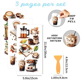 beinkmake 3 Sheets Coffee Love Rub on Transfers for Crafts and Furniture 12×6inch Retro Coffee Beans Machine Furniture Transfer Stickers for Wood Cabinet Dressers Home Decor