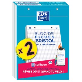 BRISTOL OXFORD PERFORE BLOCKS 148 x 210 cm, 30 Sheets, 210 g, Q5/5, Pack of 2