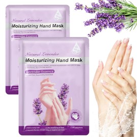 2 pares de Guantes Hidratantes de Lavanda Mascarilla de Manos para Piel Seca Agrietada Hidratante para Manos de Tacto Suave y Liso Exfoliación Profunda Guantes Hombres Mujeres (Mano)