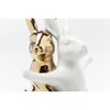 Kare Hugging Rabbits Design Decorative Figurine, White / Gold, Decorative