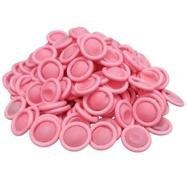 DJCIW 100PCS Disposable Latex Finger Cots,Medium Size, Fingertip Protector Gloves for Electronics Repair, Crafts, Medical Use & Industrial Applications,Thumb Covers for Finger Protection Pink