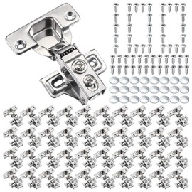 Chumia 100 Pack Soft Closing Cabinet Hinges for Kitchen Cabinets 1/2" Partial Overlay