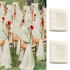 Hoshisea Wedding Arch Draping Fabric, Wedding Arch Tulle Fabric, Curtains Wedding Bow Curtains, for Chair Decoration, Props Shooting (Milky White)