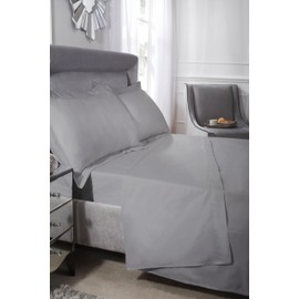 Emma Barclay 200 Thread Count Luxury Egyptian Cotton Flat Sheet in Silver - Single Bed