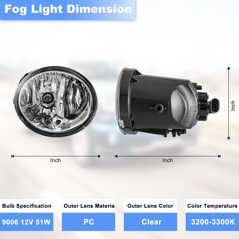 ROXX Fog Light Set for 2001-2007 Toyota Sequoia, 2000-2006 Toyota