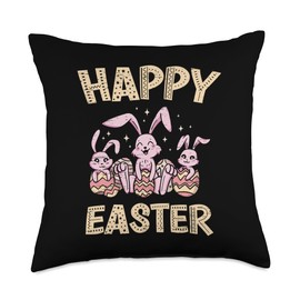 Bunny Love Egg Rabbit Church Happy Easter Resurrection Throw Pillow