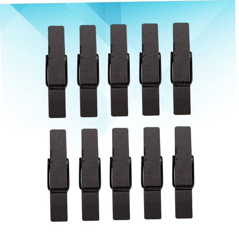 jojofuny 100 Pack 35mm Dark Brown Wooden Clips Food Sealing
