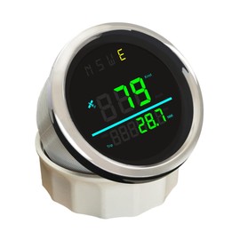 ELING 85mm Digital GPS Speedometer Gauge with Tripmeter Odometer NSWE Indicator for Marine Boats 12V 24V (Black+Stainless Steel, Green Backlight)