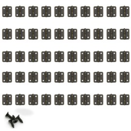 50Pcs Small Mini Hinges 14 x 16mm Door Hinges Butt Hinges Mini Cabinet Hinges for DIY Crafts Wooden Jewelry Box