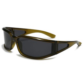 LJCZKA Polarized Oversized Sunglasses for Women Men, Wrap Around Polarised Sports Sunglasses Trendy y2k Futuristic Shades UV400 Protection