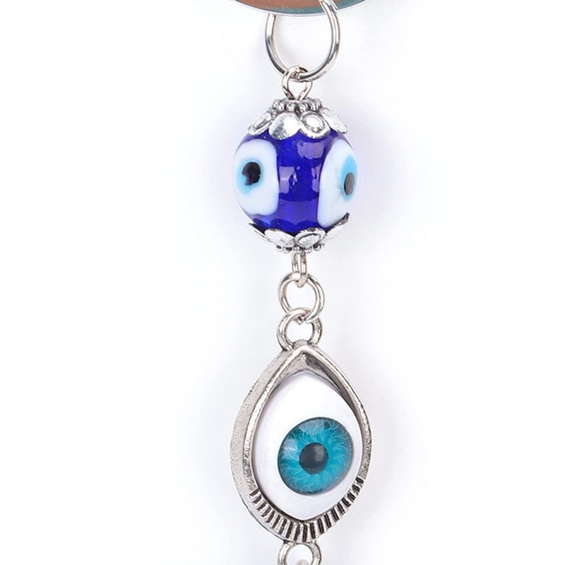 Turkish Blue Evil Eye Keyring, Good Luck Keyring with Ring,