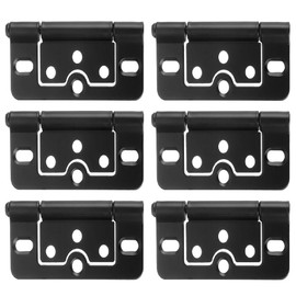 6 Pcs 3x1.4 Inch Door Hinges Non-Mortise No Noise Bifold Door Hinges for Cabinet Furniture Window Wardrobe Electrophoresis (Black)