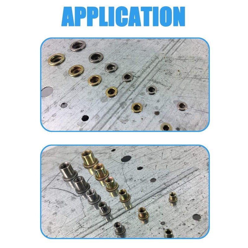 BESTYCHAO 120pcs Aluminum Rivet Nut Flat Head Threaded Insert Rivet