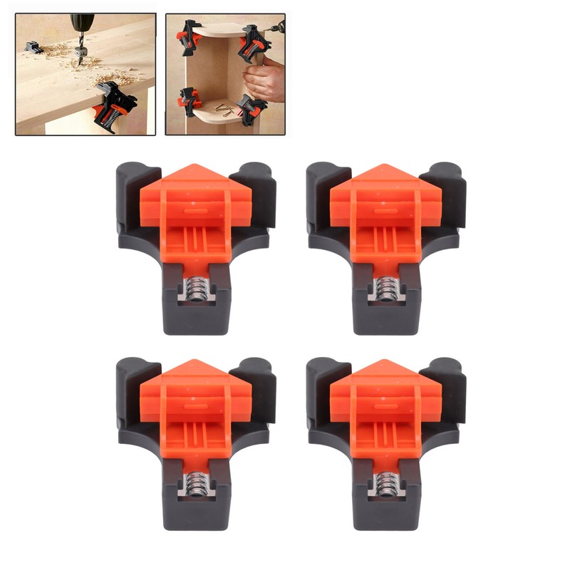 4Pcs Woodworking Angle Clamps Corner Clip Fixer Tool 60 90