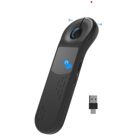 3-Link Air Mouse for PC/iOS/Android with Touchpad Rechargeable Wireless Presentation for PPT Pointer Bluetooth 2.4G Remote Control for PowerPoint/Keynote/Tiktok/Camera/Kindle App (Black)