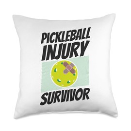 Pickleball Band-Aid Pickleball Injury Survivor Throw Pillow