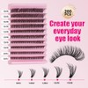 LOPHE Einzelne Wimpern, 200Pcs Cluster Wimpern D Curl 8-16mm, DIY
