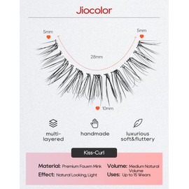 Fairy Strip Lashes That Look Like Extensions Clear Band False Eyelashes Natural Look 3D Volume Lashes Short Wispy Fake Eyelashes Pack 7 Pairs 10MM