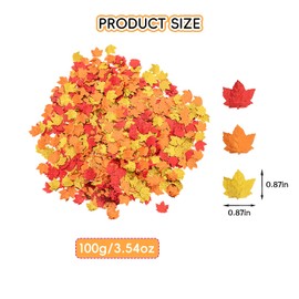 CIPOWM Fall Maple Leaf Confetti Decorations, Thanksgiving Metallic Foil Maple Leaves Table Confetti Glitter Sprinkles Sequin for Thanksgiving's Day Autumn Party Home Decoration, 800pcs/100g