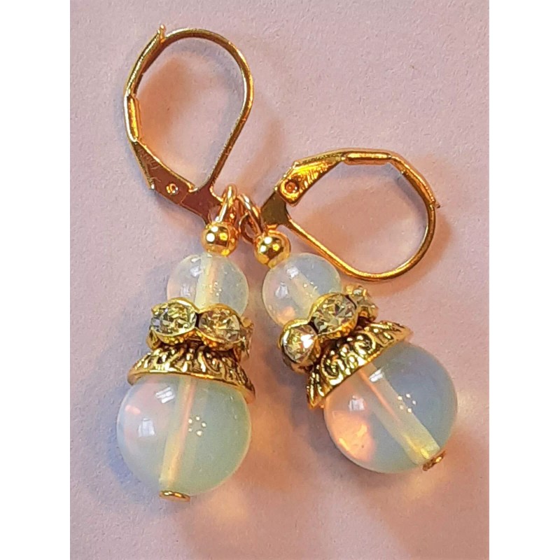 handcrafted by BeJay double OPALITE & AB Rhinestone roundel GP