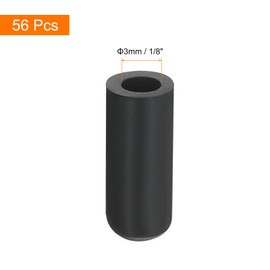 sourcing map 56Pcs Chair Leg Caps, 3mm (1/8 Inch) Non-Marking PVC Chair Leg Tips Non-Slip Chair Leg Floor Protectors Round Table Covers End Caps for Furniture, Black