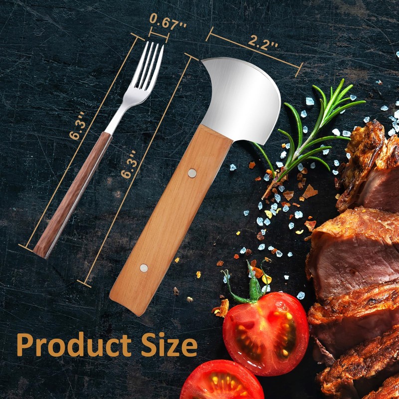 Rocker Knife, Steak Knife for Meat Cutting, Stainless Steel Curved
