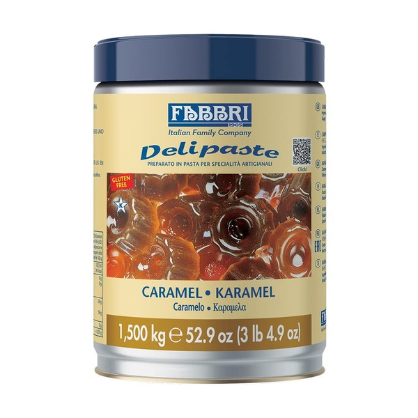 Fabbri Delipaste Caramel, Flavoring Compound for Gelato, Ice Cream, Soft