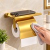 Stainless Steel Toilet Paper Holder with Shelf, Wall-Mounted Bathroom Tissue