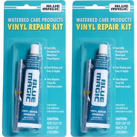 Blue Magic Waterbed/Air Mattress Vinyl Repair Kit: Fast Drying Adhesive and Patches, 2 Pack