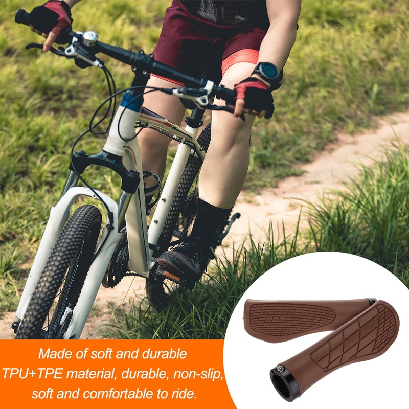 HARFINGTON Bike Handlebar Grips Single Lock on Non-Slip Bicycle Grips