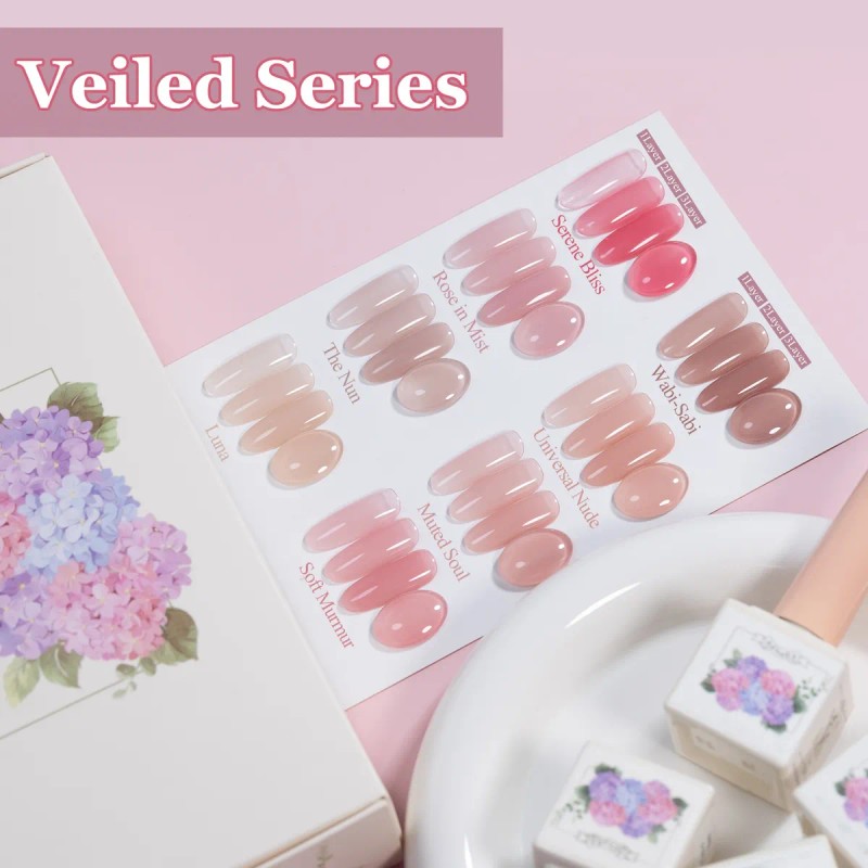 Gama De Gel Semipermanente Esmaltes Para Uñas Nude 8pcs 12ml