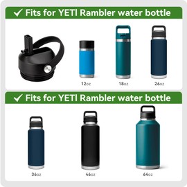 Snowfall Straw Lid for YETI Rambler Bottle, Replacement Cap Lid with Straws for Yeti 12oz 18oz 26oz 36oz 64oz Rambler Water Bottle, BPA-free