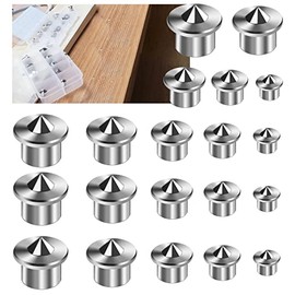 20PCS Stainless Steel Dowel Pin Centers Drilling Hole Tool Set with Sharp Point for Woodworking Tools, Solid Dowel and Tenon Center Transfer Plugs (5 Sizes of 1/4" 3/8" 5/16" 7/16" 1/2") by MinliGUY