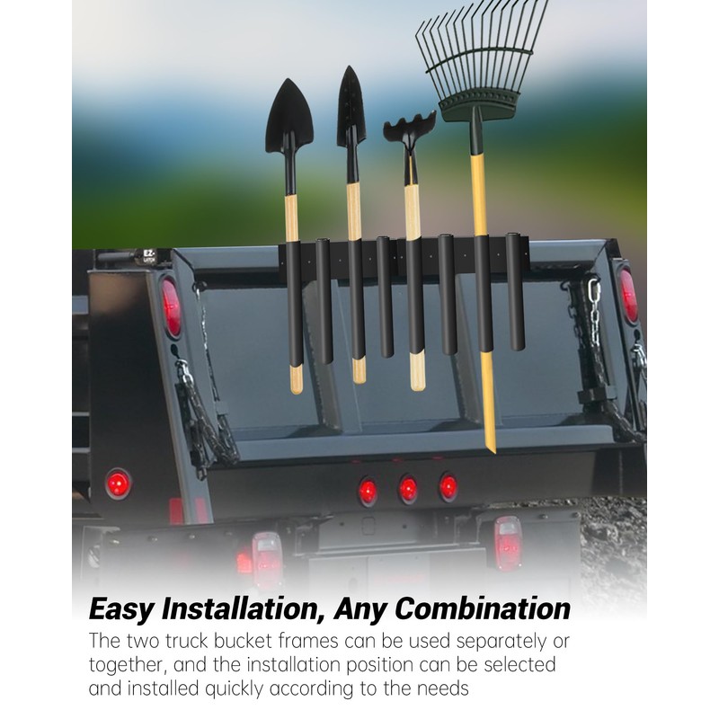 Tofcbye 8-Hole Shovel Holder for Truck, Heavy Duty Trailer Tool