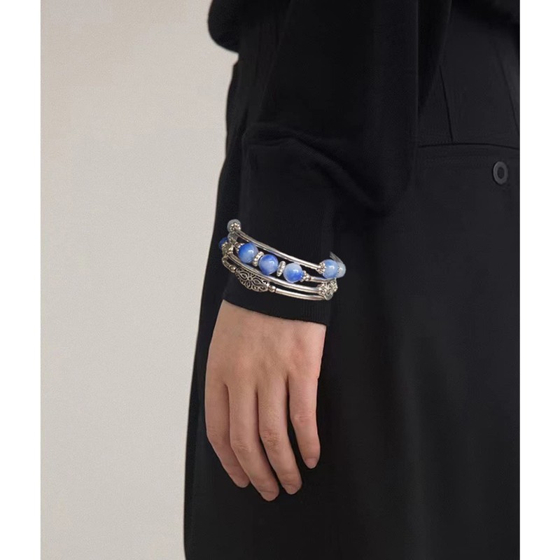 FULU AUTUMN - Pulseras apilables con abalorio para mujer, pulsera