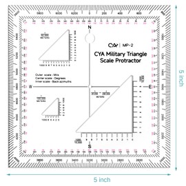 Zonon 5 Inch Military Map Protractor Military Style Utm/mgrs Coordinate Scale Map Perfectly Cut Land Navigation Protractor Maps Reading and Grid Coordinate Reader