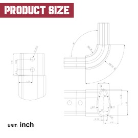 90 Degree Aluminum Corner for Dump Truck Tarp Systems with Pre-Drilled Holes (8)