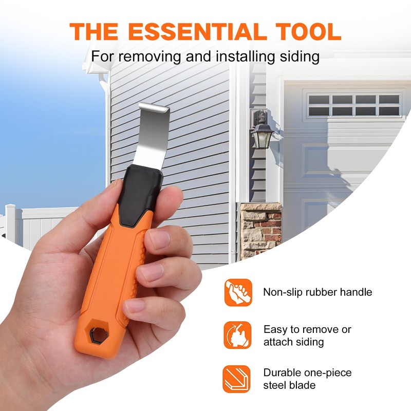 Vinyl Siding Removal Tool - Extra Long Handle, Steel Blade,