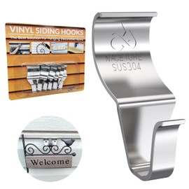 NACETURE Vinyl Siding Hooks Hanger (6 Pack) | No Drill Vinyl Siding Clips for Hanging Outdoor Decor
