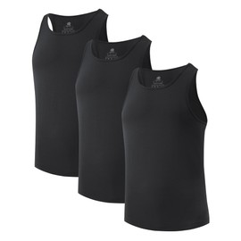 DAVID ARCHY Men's Tank Top Undershirt Micro Modal Undershirts Moisture-Wicking Tank A-Shirt for Men, 3-Pack (L, Black)