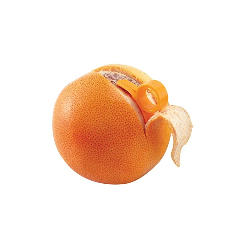 HIC Kitchen Magic Orange Peelers with Safety Blade, BPA-Free Plastic,