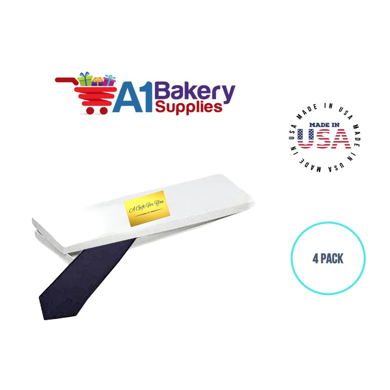 A1 Bakery Supplies 4pack Mens Tie/Socks White Gift Wrap Packaging